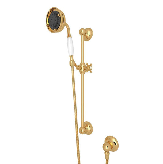 ROHL 1310IB Handshower Set With 22" Slide Bar and 3-Function Handshower In Italian Brass