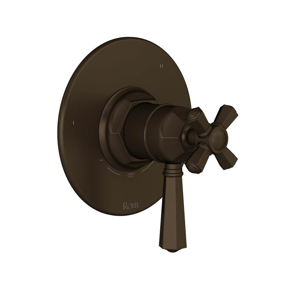 ROHL TTN47W1LMTCB 1/2" Therm & Pressure Balance Trim with 3 Functions (No Share) In Tuscan Brass
