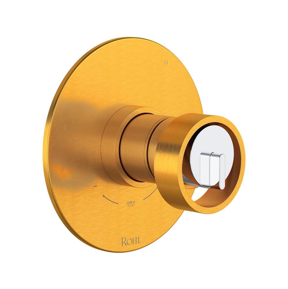 ROHL TEC47W1IWSGC Eclissi 1/2" Therm & Pressure Balance Trim with 3 Functions (No Share) In Satin Gold/Polished Chrome