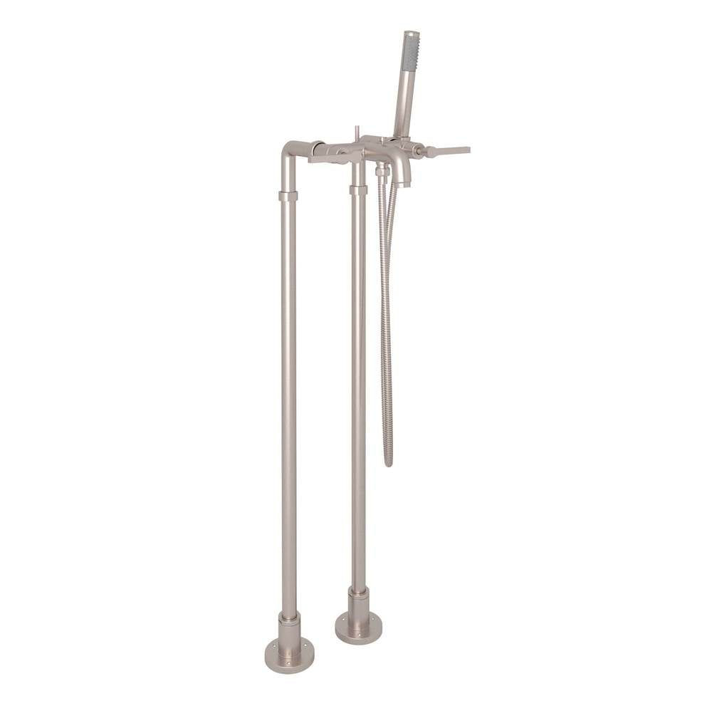 ROHL AKIT2202NLMSTN Lombardia Floor Mount Tub Filler In Satin Nickel