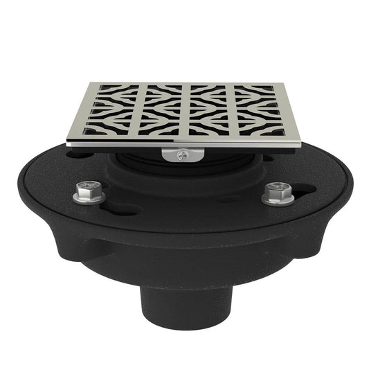 ROHL SDCI2-3146PN Cast Iron 2" No Hub Drain Kit With 3146 Petal Decorative Cover In Polished Nickel