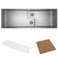 ROHL RUWKIT49161SB Culinario 50" Stainless Steel Chef/Workstation Sink With Accessories In Brushed Stainless Steel