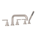 ROHL A2224LMSTN Lombardia 5-Hole Deck Mount Tub Filler With U-Spout In Satin Nickel