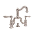 ROHL A1419LMSTN-2 Acqui Bridge Lavatory Faucet In Satin Nickel