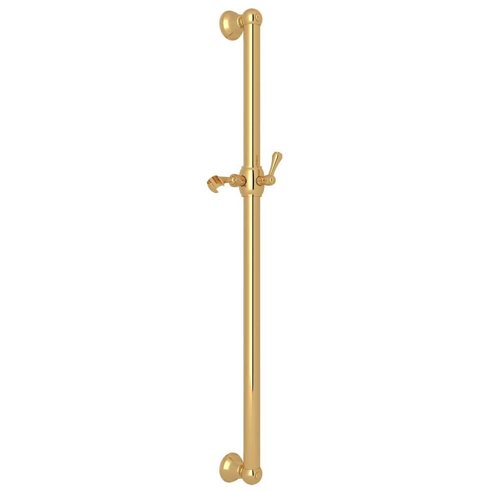 ROHL 1270IB 36" Grab Bar With Sliding Handshower Holder In Italian Brass