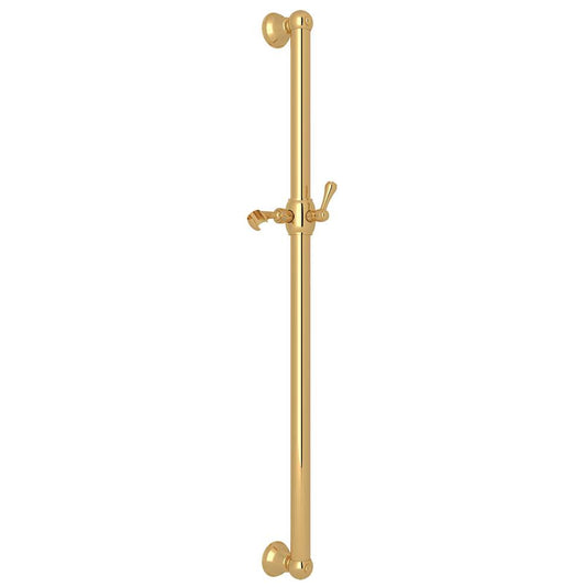 ROHL 1270IB 36" Grab Bar With Sliding Handshower Holder In Italian Brass