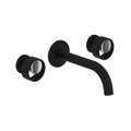 ROHL EC08W3IWMBC Eclissi Wall Mount Lavatory Faucet With C-Spout In Matte Black/Polished Chrome