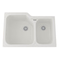 ROHL 6337-68 Allia 33" Fireclay 2 Bowl Undermount Kitchen Sink In Pergame
