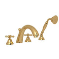 ROHL A2764XMIB Verona 4-Hole Deck Mount Tub Filler In Italian Brass