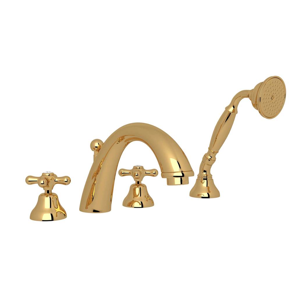 ROHL A2764XMIB Verona 4-Hole Deck Mount Tub Filler In Italian Brass