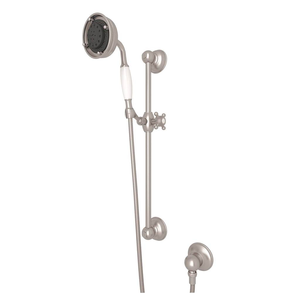 ROHL 1310STN Handshower Set With 22" Slide Bar and 3-Function Handshower In Satin Nickel
