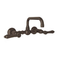 ROHL A1423LMTCB-2 Acqui Wall Mount Bridge Lavatory Faucet With U-Spout In Tuscan Brass