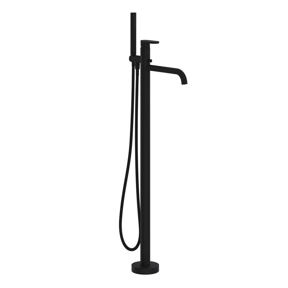 ROHL MI05F1GQMB Miscelo Single Hole Floor Mount Tub Filler Trim In Matte Black