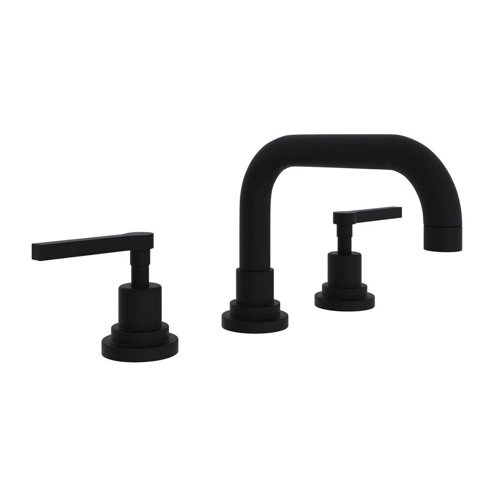 ROHL A2218LMMB-2 Lombardia Widespread Lavatory Faucet With U-Spout In Matte Black