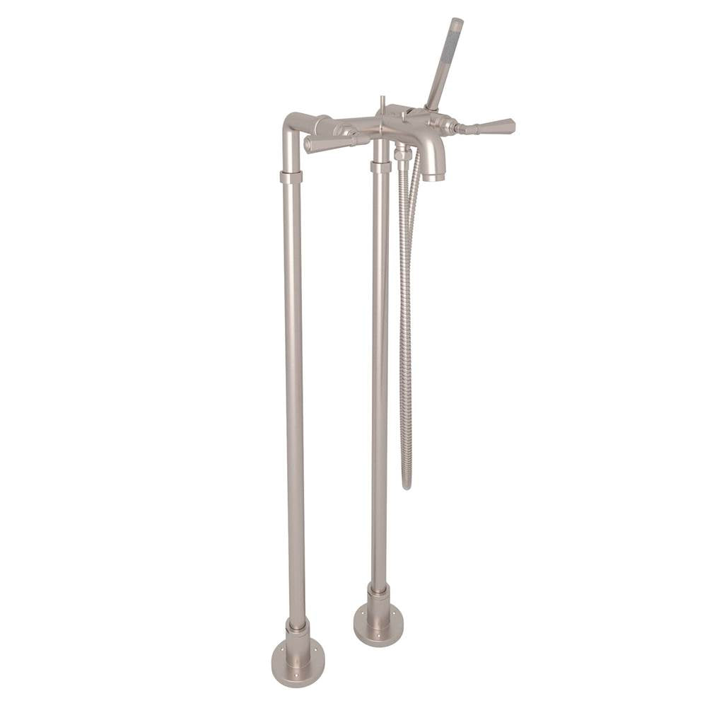 ROHL AKIT2302NLMSTN San Giovanni Floor Mount Tub Filler In Satin Nickel