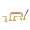 ROHL A2224LMULB Lombardia 5-Hole Deck Mount Tub Filler With U-Spout In Unlacquered Brass