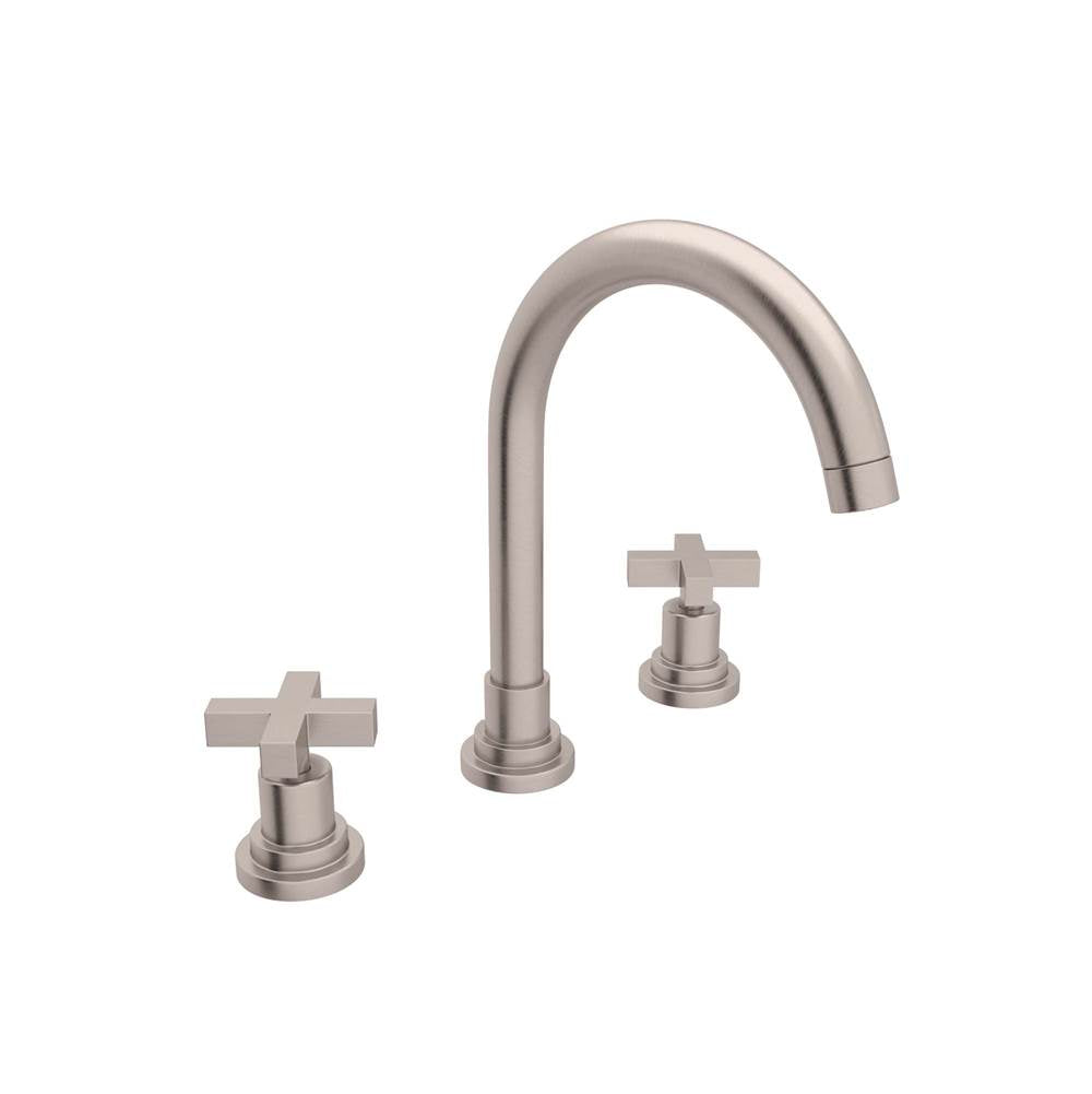 ROHL A2208XMSTN-2 Lombardia Widespread Lavatory Faucet With C-Spout In Satin Nickel