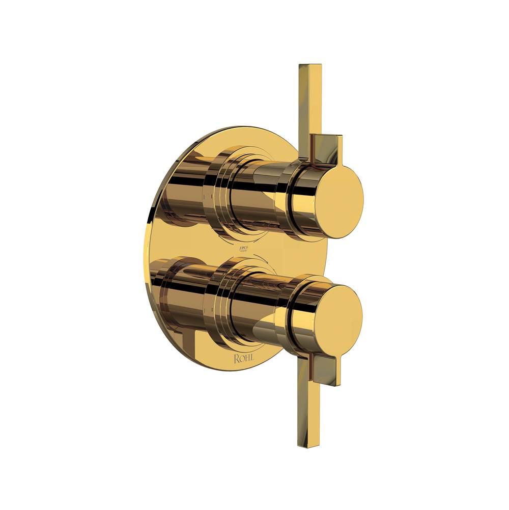 ROHL LB83W1LMULB Lombardia 3/4" Therm & Pressure Balance Multi-Function System In Unlacquered Brass