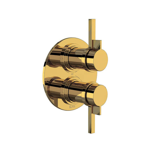 ROHL LB83W1LMULB Lombardia 3/4" Therm & Pressure Balance Multi-Function System In Unlacquered Brass