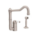 ROHL A3608/11LPWSSTN-2 Acqui Extended Spout Kitchen Faucet With Side Spray In Satin Nickel