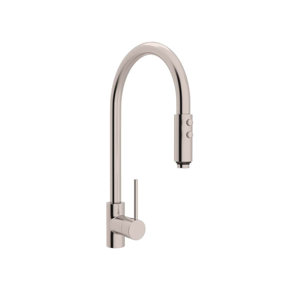 ROHL LS57L-STN-2 Pirellone Tall Pull-Down Kitchen Faucet In Satin Nickel