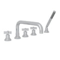 ROHL A2224XMAPC Lombardia 5-Hole Deck Mount Tub Filler With U-Spout In Polished Chrome