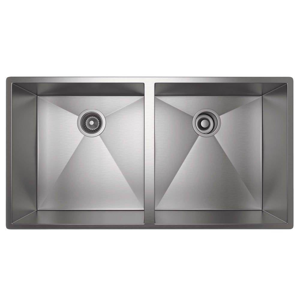 ROHL RSS3518SB Forze 35" Double Bowl Stainless Steel Kitchen Sink In Brushed Stainless Steel