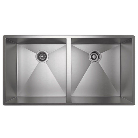 ROHL RSS3518SB Forze 35" Double Bowl Stainless Steel Kitchen Sink In Brushed Stainless Steel