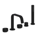 ROHL EC05D5IWMB Eclissi 5-Hole Deck Mount Tub Filler With U-Spout In Matte Black
