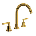 ROHL A2208LMULB-2 Lombardia Widespread Lavatory Faucet With C-Spout In Unlacquered Brass