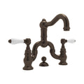 ROHL A1419LPTCB-2 Acqui Bridge Lavatory Faucet In Tuscan Brass