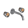 ROHL EC08W3IWPCG Eclissi Wall Mount Lavatory Faucet With C-Spout In Polished Chrome/Satin Gold
