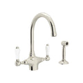 ROHL A1676LPWSPN-2 San Julio Two Handle Kitchen Faucet With Side Spray In Polished Nickel