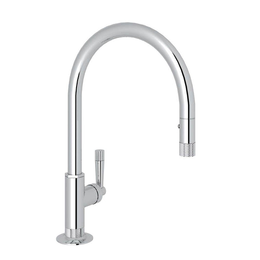 ROHL MB7930LMAPC-2 Graceline Pull-Down Kitchen Faucet With C-Spout In Polished Chrome