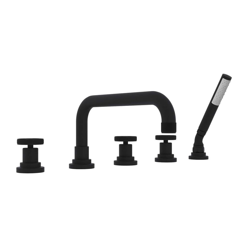 ROHL A3314IWMB Campo 5-Hole Deck Mount Tub Filler In Matte Black
