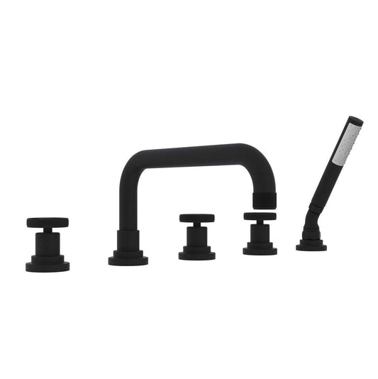 ROHL A3314IWMB Campo 5-Hole Deck Mount Tub Filler In Matte Black