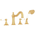 ROHL A1404LPULB Acqui 4-Hole Deck Mount Tub Filler In Unlacquered Brass