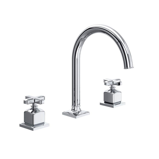 ROHL AP08D3XMAPC Apothecary Widespread Lavatory Faucet With C-Spout In Polished Chrome