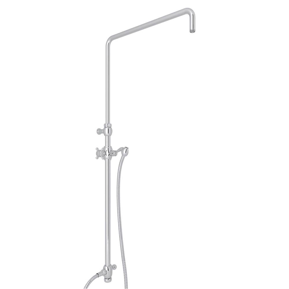 ROHL 1560APC Riser With Diverter, Hose And Sliding Handshower Holder In Polished Chrome