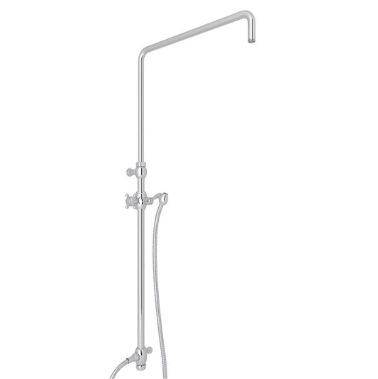 ROHL 1560APC Riser With Diverter, Hose And Sliding Handshower Holder In Polished Chrome