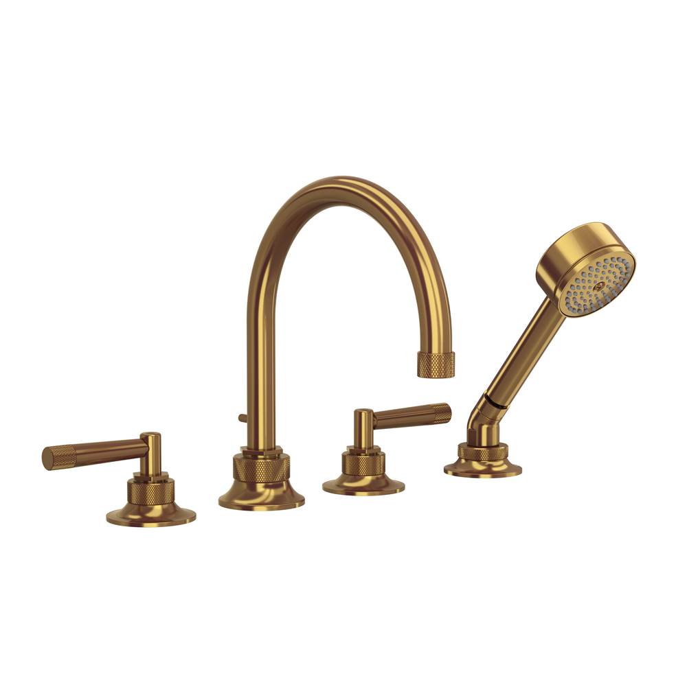 ROHL MB06D4LMFB Graceline 4-Hole Deck Mount Tub Filler In French Brass