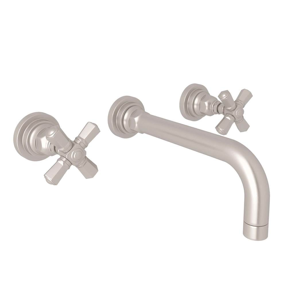 ROHL A2307XMSTNTO-2 San Giovanni Wall Mount Lavatory Faucet In Satin Nickel