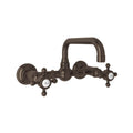 ROHL A1423XMTCB-2 Acqui Wall Mount Bridge Lavatory Faucet With U-Spout In Tuscan Brass