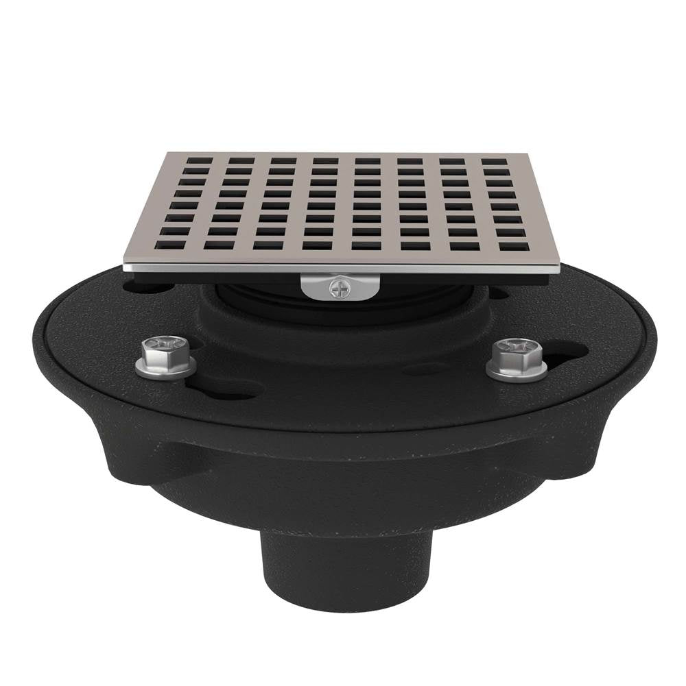ROHL SDCI2-3143STN Cast Iron 2" No Hub Drain Kit With 3143 Matrix Decorative Cover In Satin Nickel