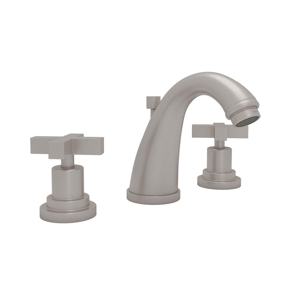 ROHL A1208XMSTN-2 Lombardia Widespread Lavatory Faucet With C-Spout In Satin Nickel