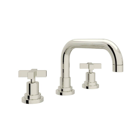 ROHL A2218XMPN-2 Lombardia Widespread Lavatory Faucet With U-Spout In Polished Nickel