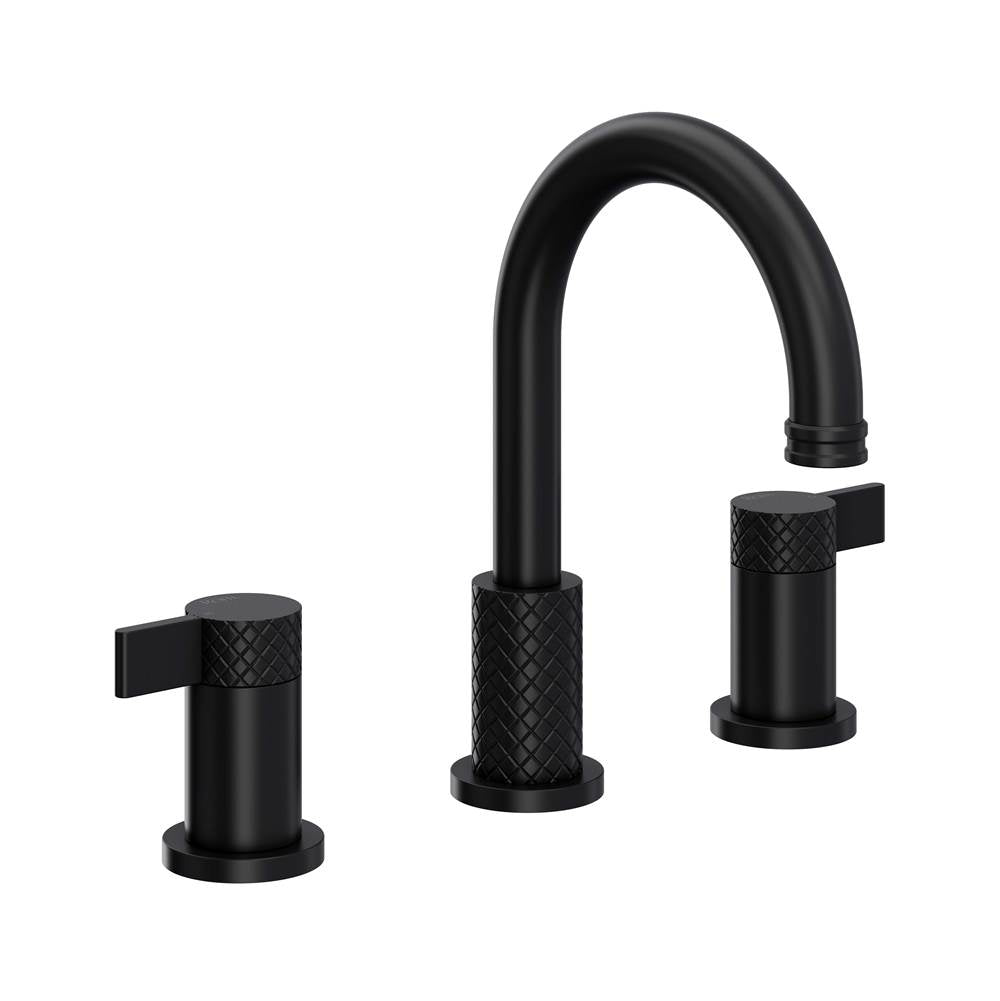 ROHL TE08D3LMMB Tenerife Widespread Lavatory Faucet With C-Spout In Matte Black