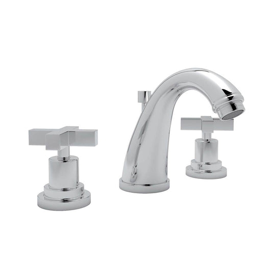 ROHL A1208XMAPC-2 Lombardia Widespread Lavatory Faucet With C-Spout In Polished Chrome