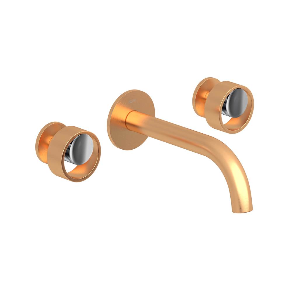 ROHL EC08W3IWSGC Eclissi Wall Mount Lavatory Faucet With C-Spout In Satin Gold/Polished Chrome