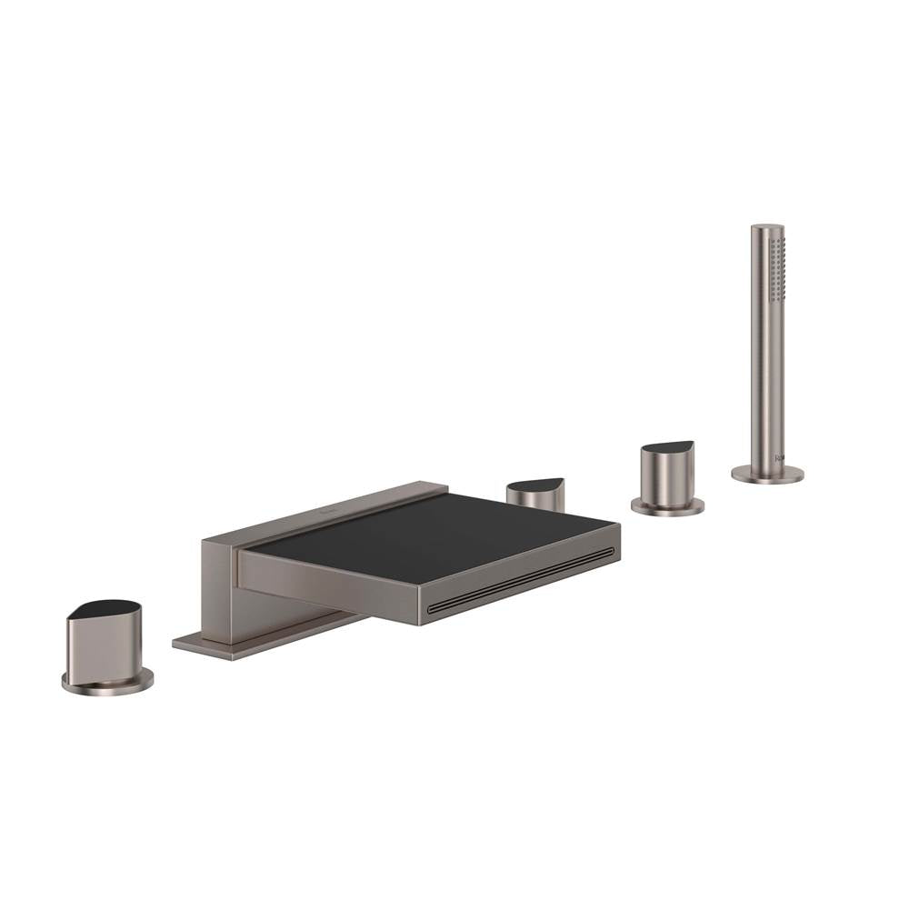 ROHL MI05D5NRSTN Miscelo 5-Hole Deck Mount Tub Filler In Satin Nickel